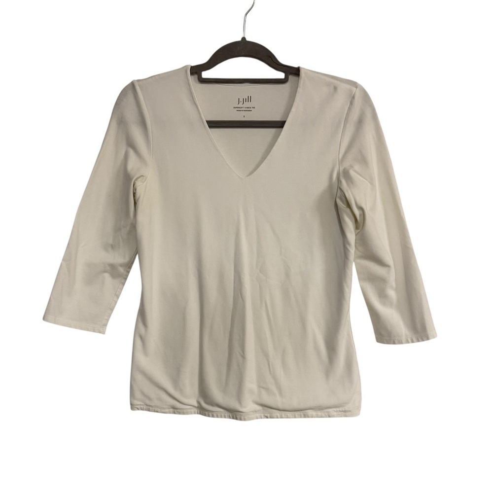 J. Jill Supersoft V Neck Tee 3/4 Length Sleeve